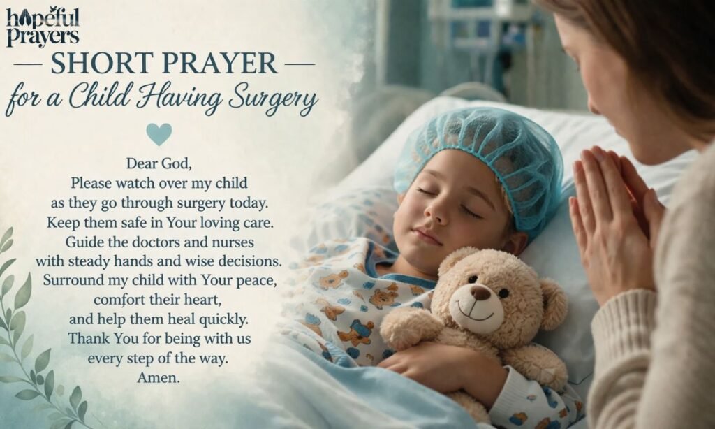 Short prayer for child having surgery