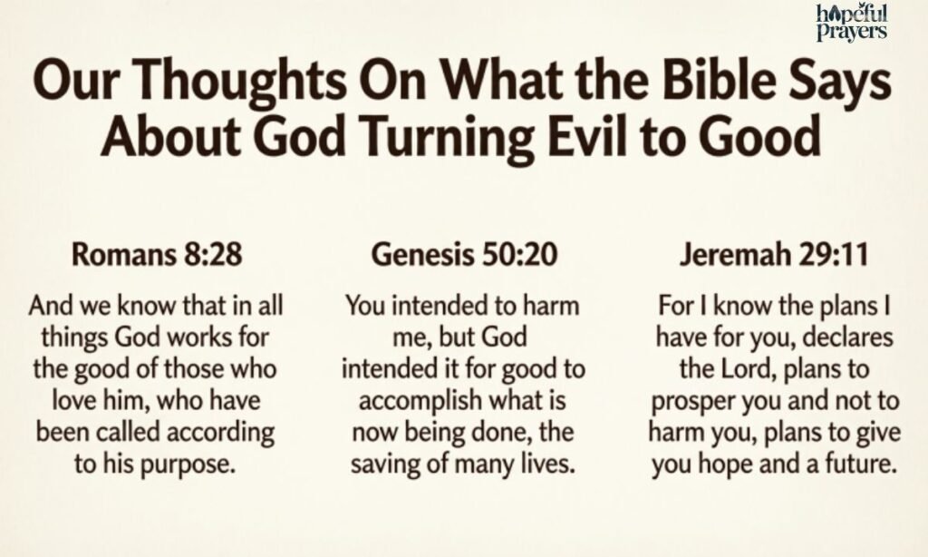 Our Thoughts On What the Bible Says About God Turning Evil to Good