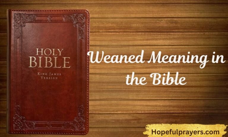 Weaned Meaning in the Bible
