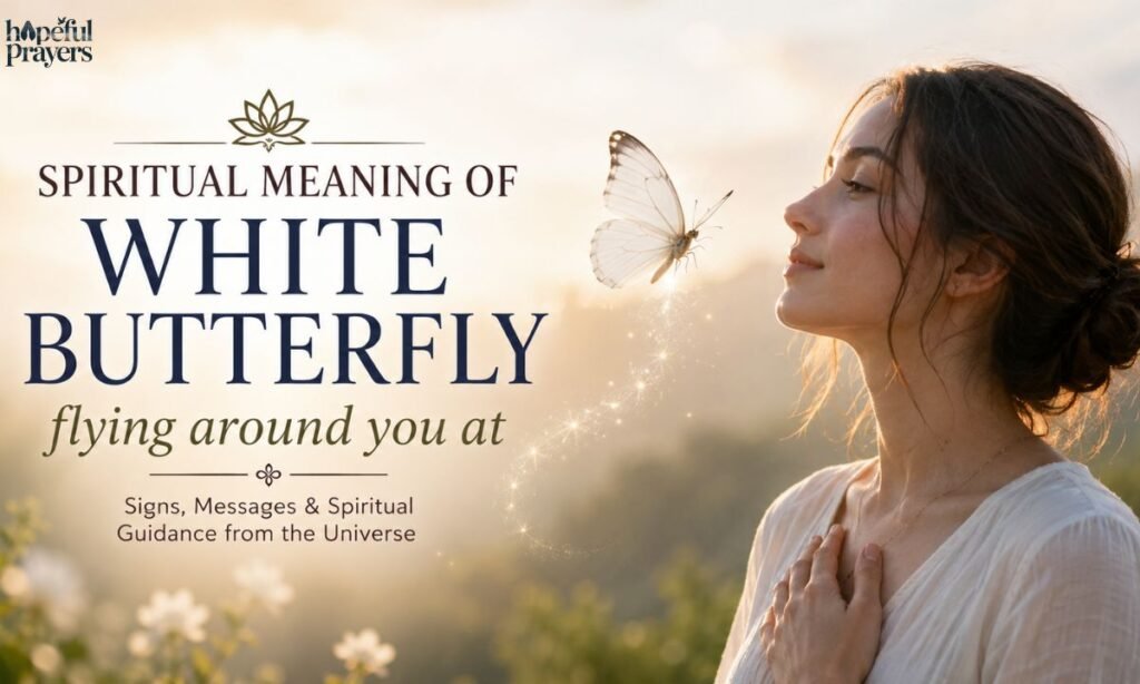 spirtual meaning of white butterfly flying around you at