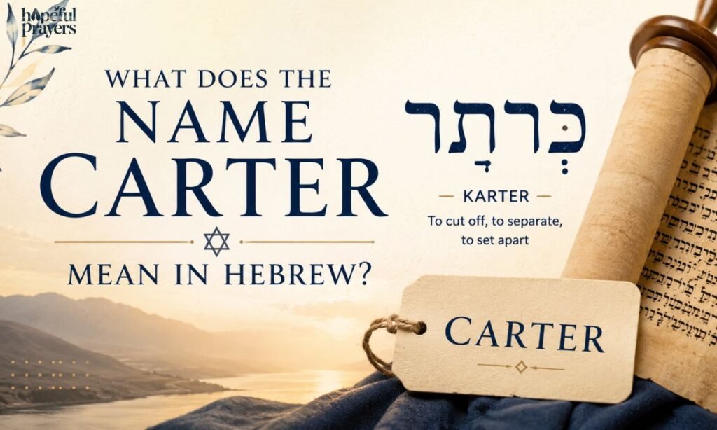 what does the name carter mean in hebrew