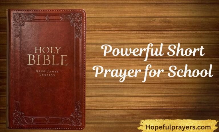 Powerful Short Prayer for School